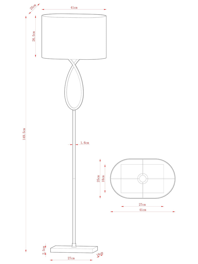 John Lewis Tom floor lamp chrome finish, imported from the UK