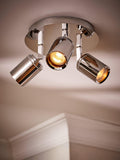John Lewis Andorra LED ceiling light chrome 3 arm - British product