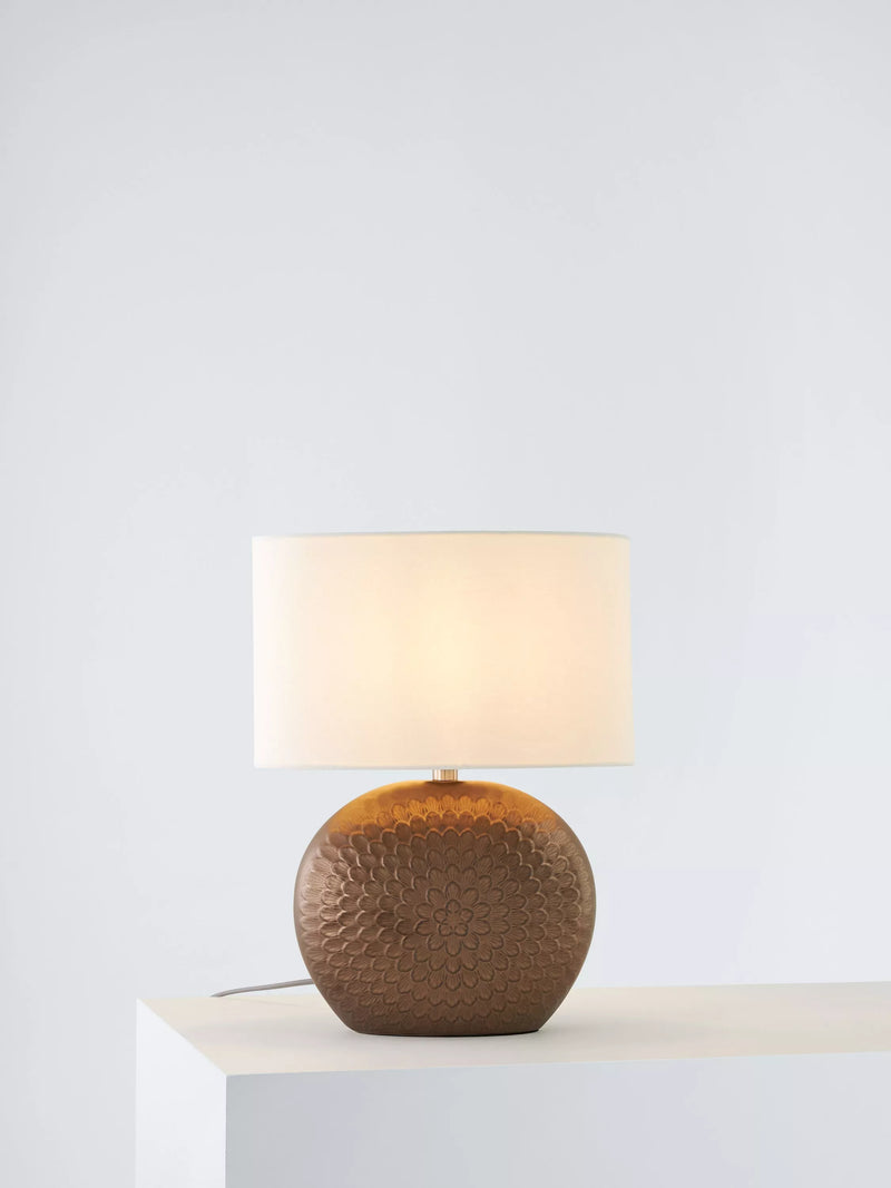 John Lewis Alexander ceramic lamp pewter glaze linen shade (British brand)
