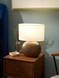 John Lewis Alexander ceramic lamp pewter glaze linen shade (British brand)