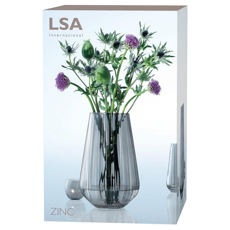 LSA International lantern vase zinc lustre H28cm, UK version