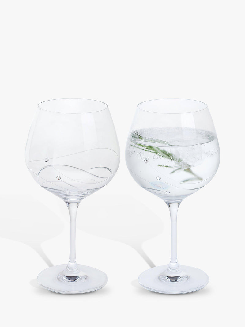 Dartington Crystal Glitz gin copa glass 610ml set of two - British product