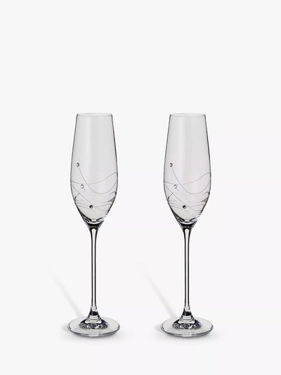 John Lewis Dartington Crystal Glitz Champagne Flutes, 210ml, Set of 2- Buy online at McGrocer