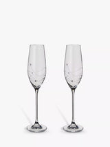 John Lewis Dartington Crystal Glitz Champagne Flutes, 210ml, Set of 2- Buy online at McGrocer
