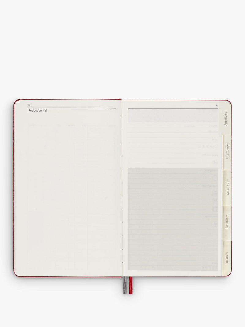 Moleskine Passion Recipe Journal with themed sections, imported from the UK