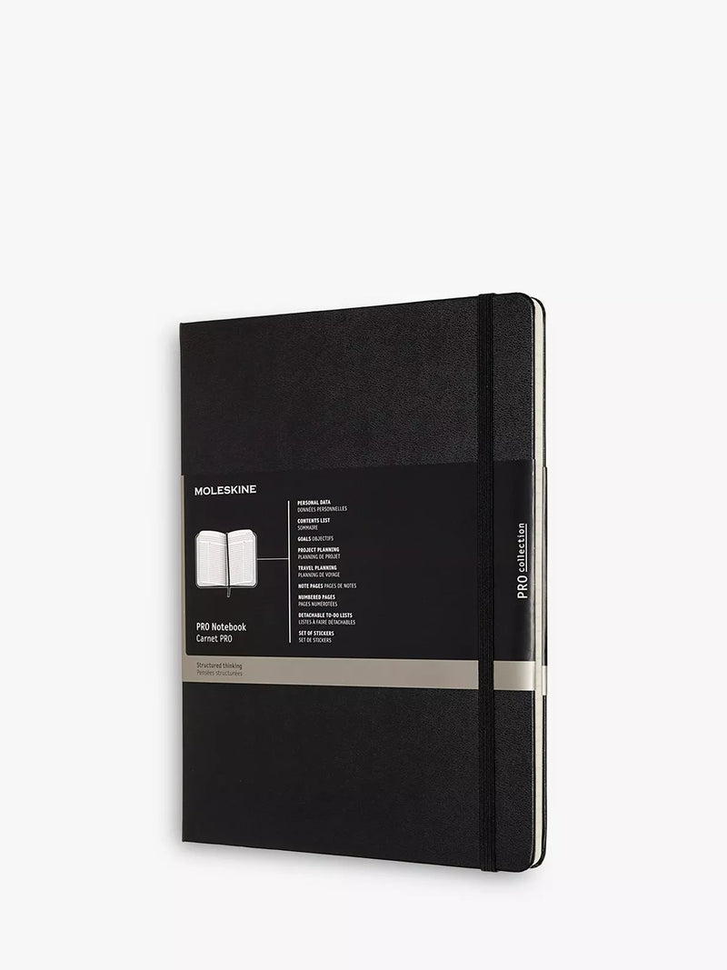 Moleskine Professional Extra Large Journal black lined notebook, imported from the UK