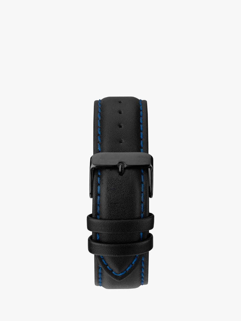 Sekonda men's chronograph watch blue dial leather strap - British product