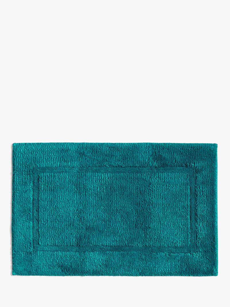John Lewis Micro-Fresh Deep Pile Bath Mat, Dark Teal, Medium (L50 x W80cm)