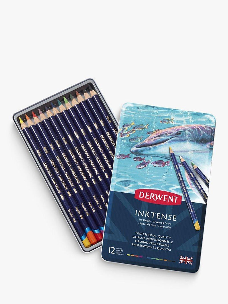 Derwent Inktense pencils set of 12 in tin (British brand)
