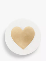 John Lewis John Lewis White Marble Brass Heart Round Coaster- Buy online at McGrocer
