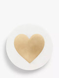John Lewis white marble brass heart round coaster, UK version