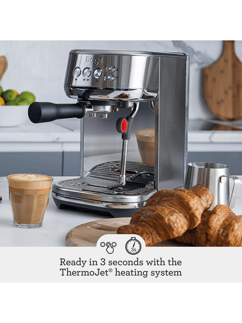 Sage Bambino Plus coffee machine brushed stainless steel, imported from the UK