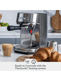 Sage Bambino Plus coffee machine brushed stainless steel, imported from the UK