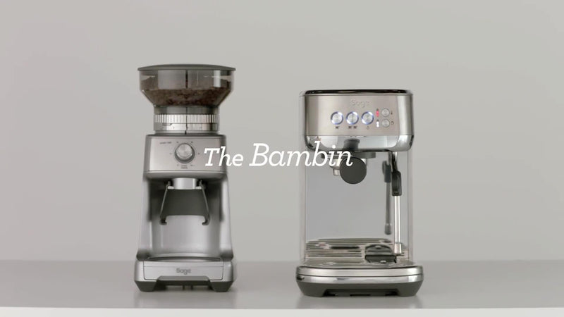 Sage Bambino Plus coffee machine brushed stainless steel, imported from the UK