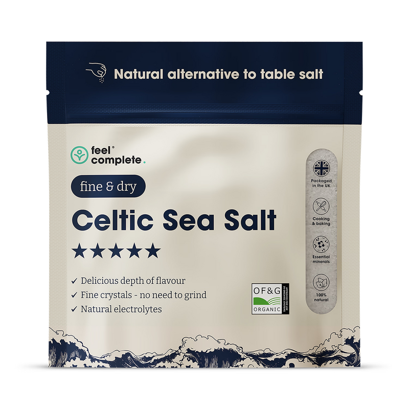 Feel Complete Celtic sea salt fine & dry 200g, imported from the UK