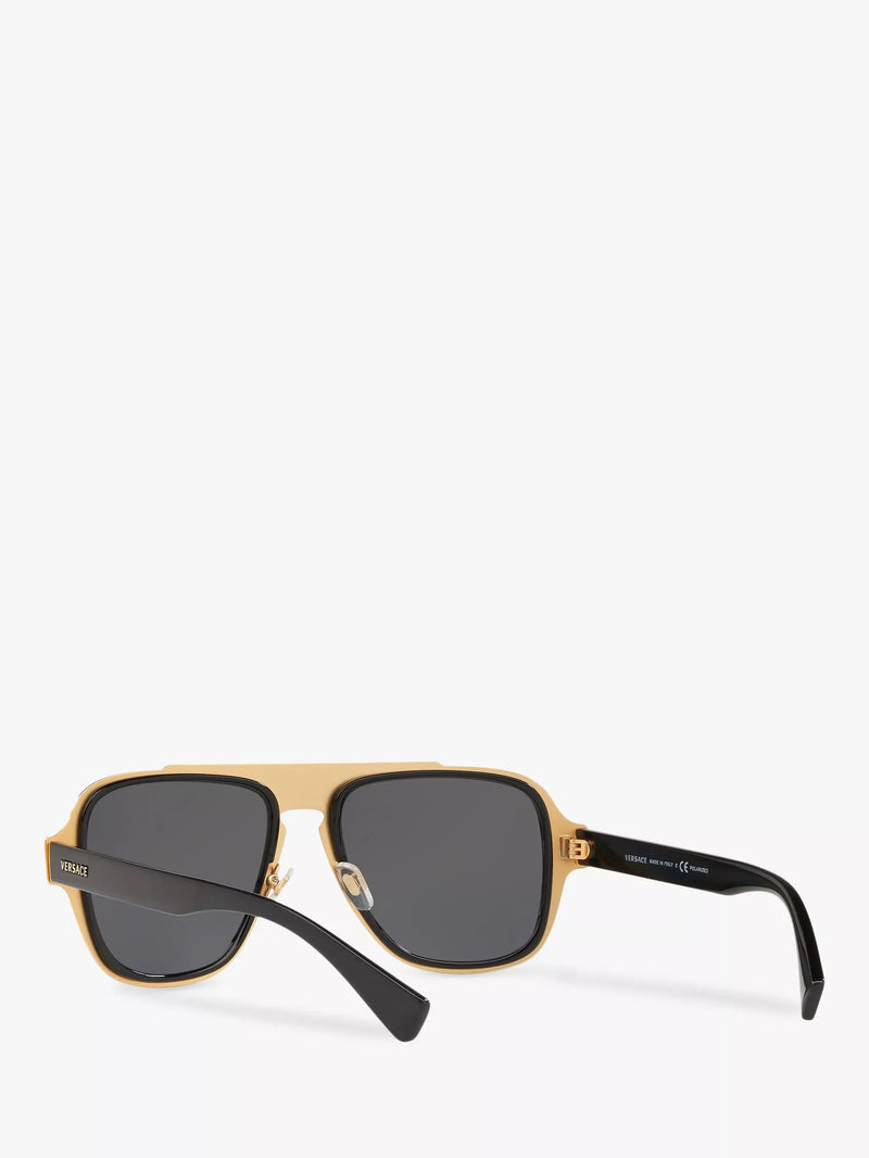 Versace sunglasses polarised geometric black grey 56mm, UK version