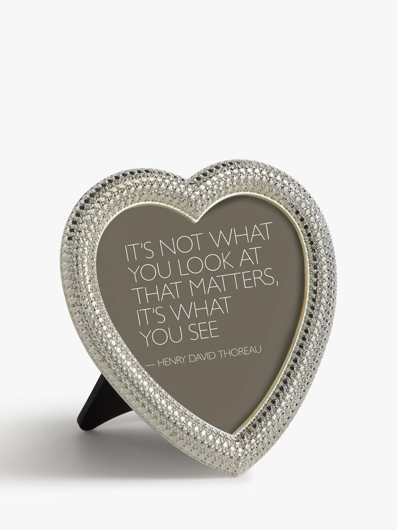 John Lewis silver heart-shaped diamond-effect photo frame 4x4 inches (10x10 cm), UK version