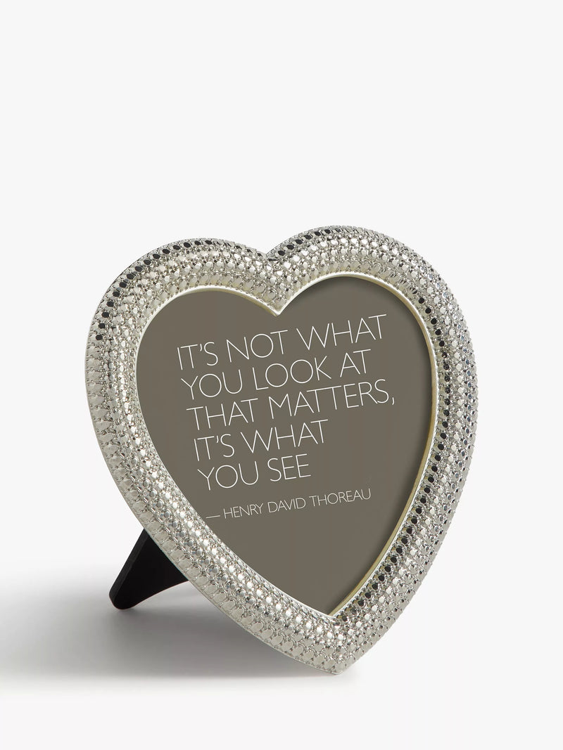 John Lewis silver heart-shaped diamond-effect photo frame 4x4 inches (10x10 cm), UK version