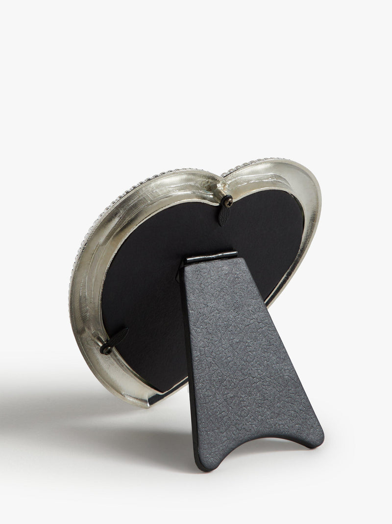 John Lewis silver heart-shaped diamond-effect photo frame 4x4 inches (10x10 cm), UK version