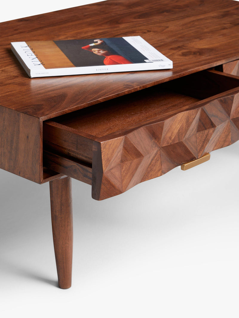 Swoon Franklin brown rectangular coffee table, UK version