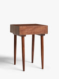 Swoon Franklin brown side table with geometric design, imported from the UK