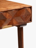 Swoon Franklin brown side table with geometric design, imported from the UK