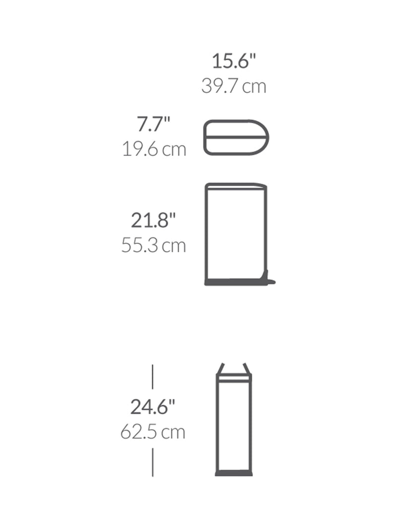 simplehuman Butterfly Pedal Bin 18L (British brand)