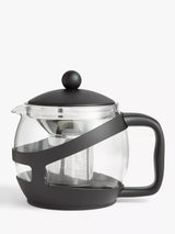 John Lewis John Lewis 5 Cup Glass Teapot with Filter, Clear/Black, 1.2L- Buy online at McGrocer