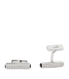 Dunhill silver onyx hobnail ingot cufflinks (British brand)