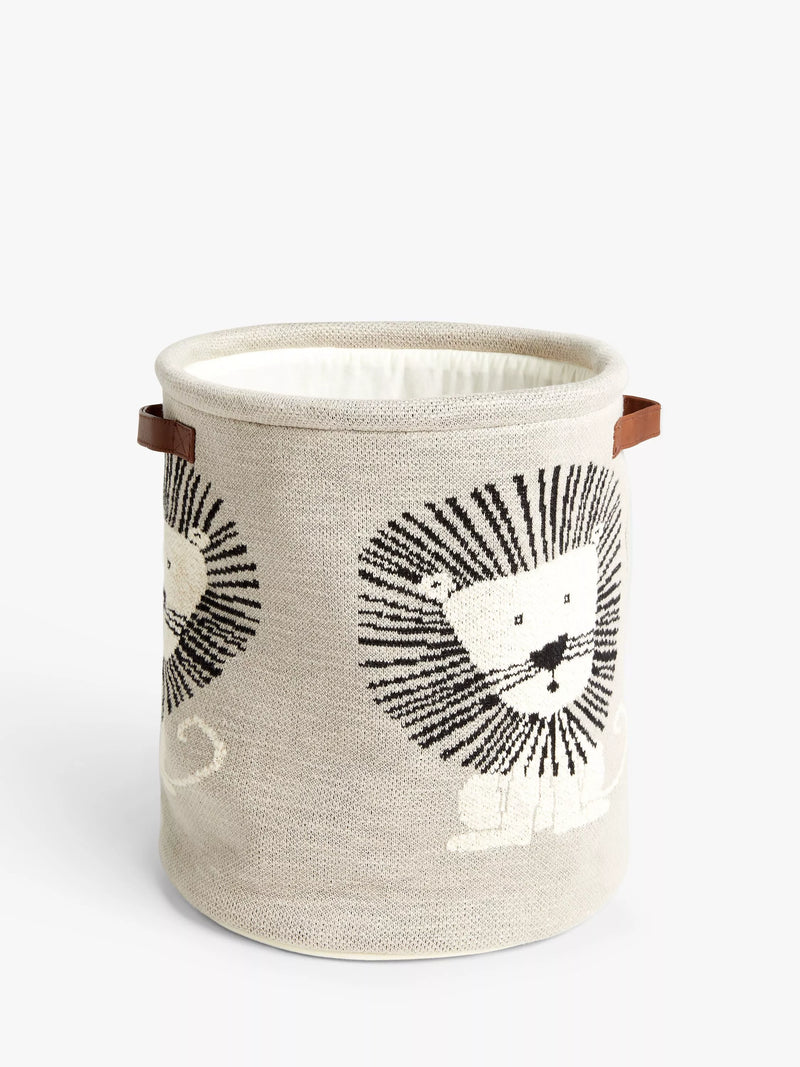 John Lewis lion knitted storage basket natural - British product