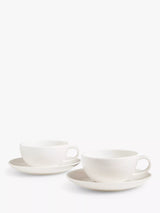 John Lewis John Lewis Luna Fine China Tea Cup and Saucer Natural Set of 2 260ml- Buy online at McGrocer