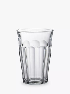 Set of 4 Clear Tempered Glass Tumblers, 360ml Capacity