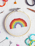 The Make Arcade mini rainbow cross stitch kit, UK version