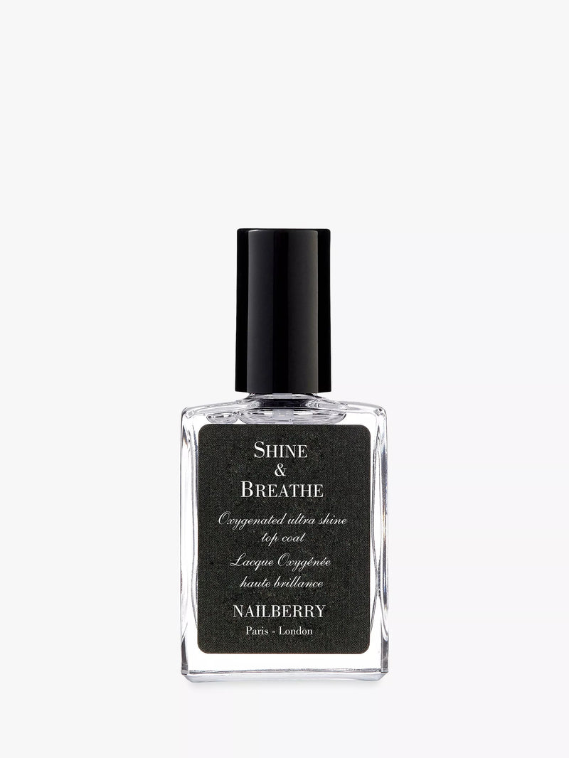 Nailberry Shine & Breathe Top Coat 15ml, imported from the UK