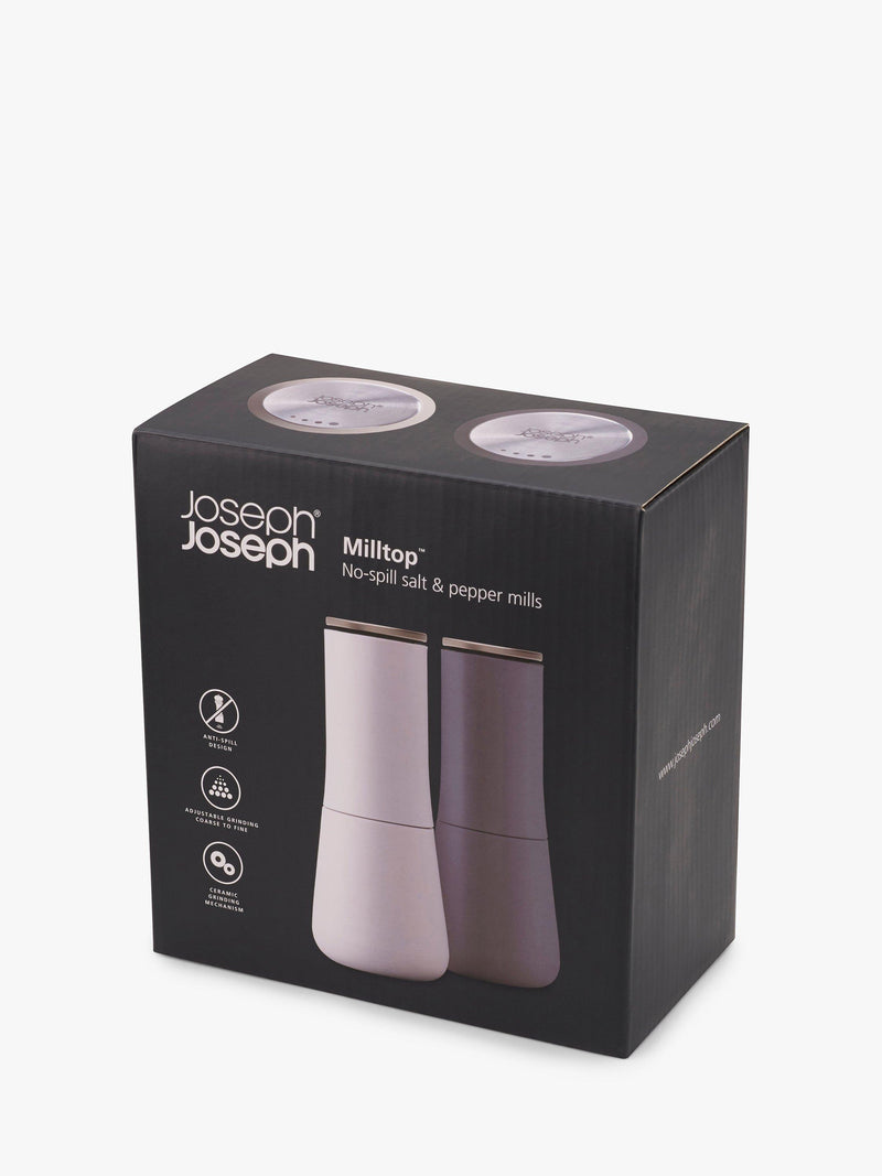 Joseph Joseph salt and pepper mills Milltop set of 2 grey (British brand)