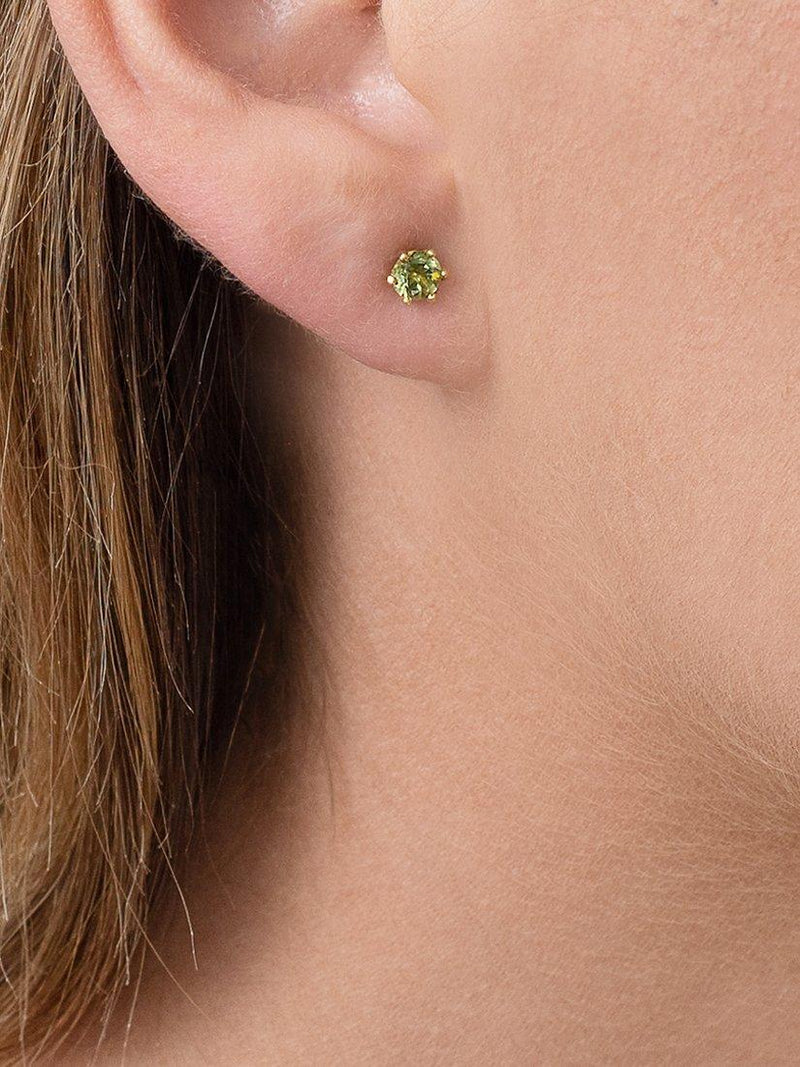 E.W Adams 9ct gold peridot stud earrings 0.5cm, imported from the UK