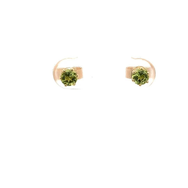 E.W Adams 9ct gold peridot stud earrings 0.5cm, imported from the UK