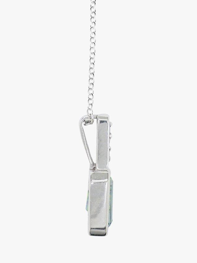E.W Adams pendant necklace aquamarine diamond 9ct white gold, UK version