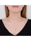 E.W Adams pendant necklace aquamarine diamond 9ct white gold, UK version