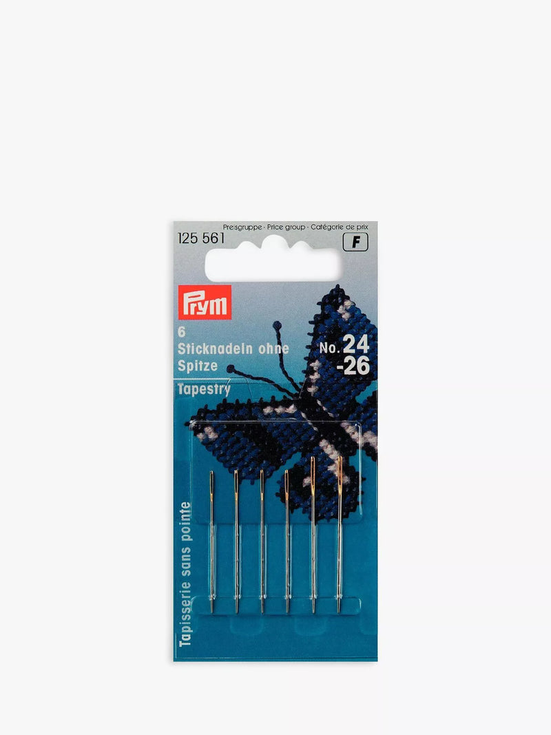 Prym tapestry needles pack of 6 assorted sizes 24-26, imported from the UK
