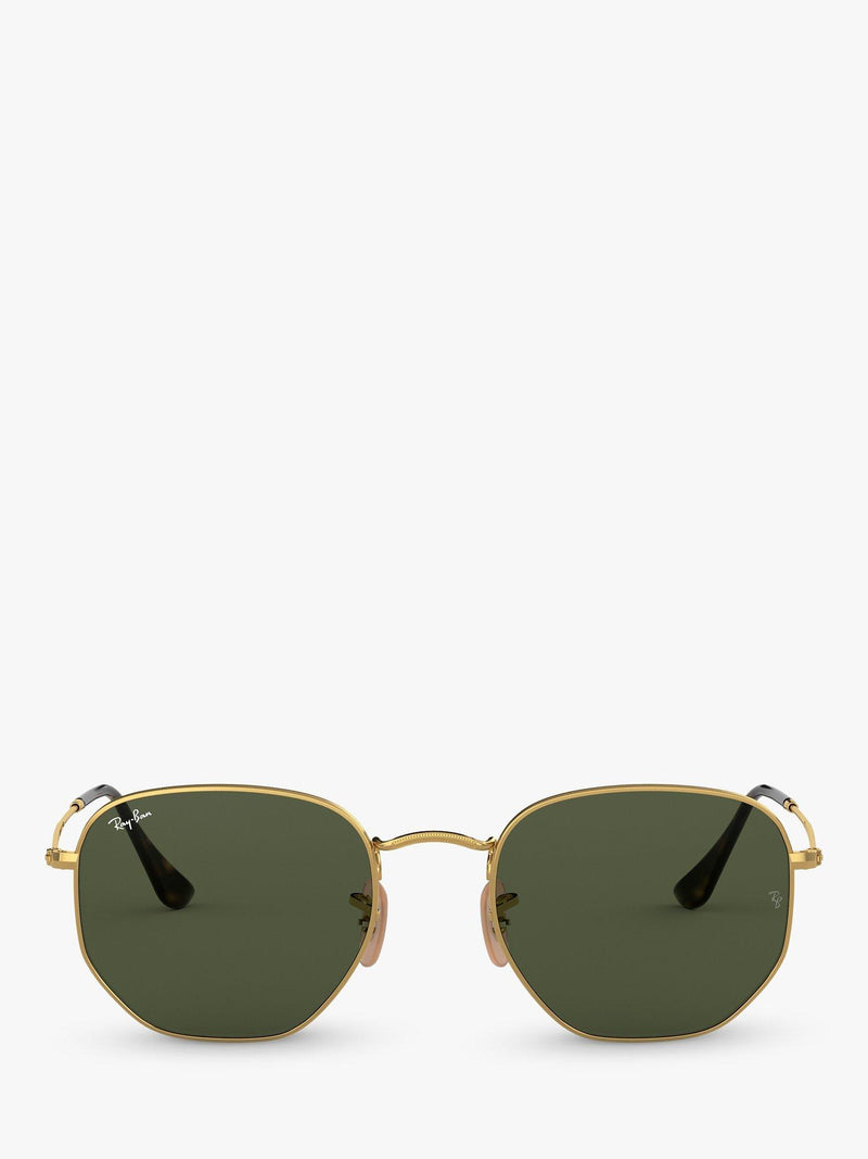 Ray-Ban hexagonal sunglasses gold green 54mm, imported from the UK