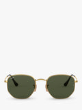 Ray-Ban hexagonal sunglasses gold green 54mm, imported from the UK