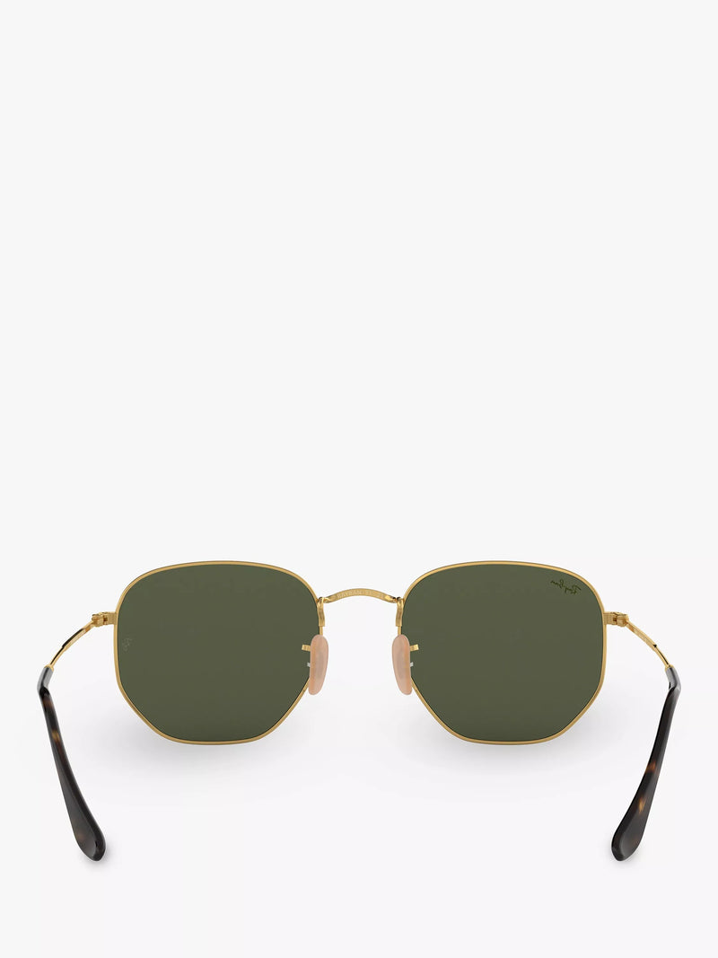 Ray-Ban hexagonal sunglasses gold green 54mm, imported from the UK