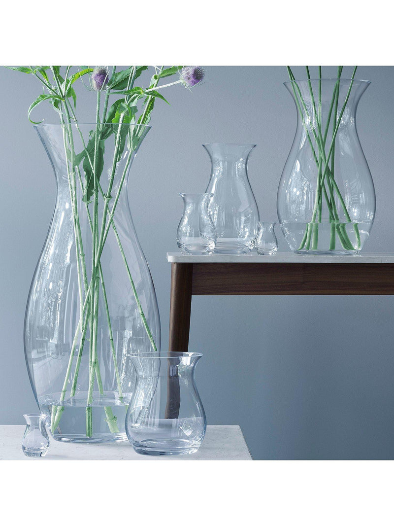 Clear glass flower posy vase by LSA International, 23cm tall, UK version