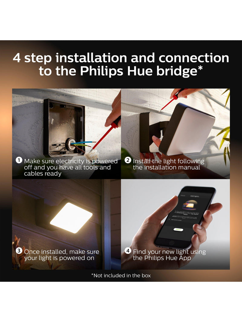 Philips Hue smart outdoor floodlight black, UK version