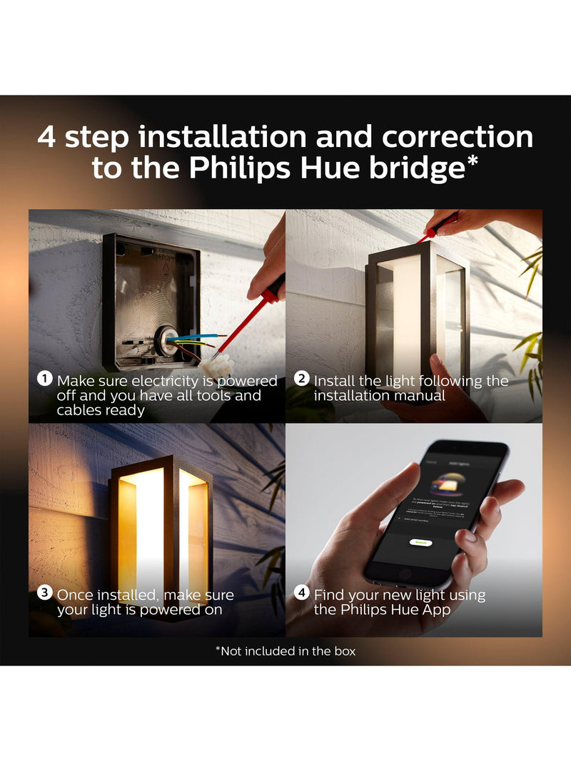 Philips Hue Impress outdoor wall light black, imported from the UK