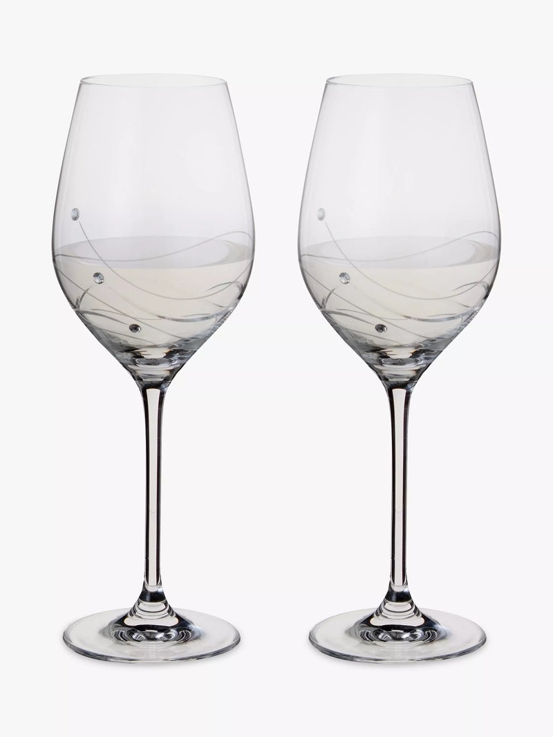 Dartington Crystal Glitz wine glasses clear 330ml set of 2 - British product