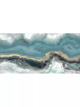 John Lewis Dominic James Studio 'Influx' Embellished Canvas Print, Blue/Multi, 60 x 120cm- Buy online at McGrocer