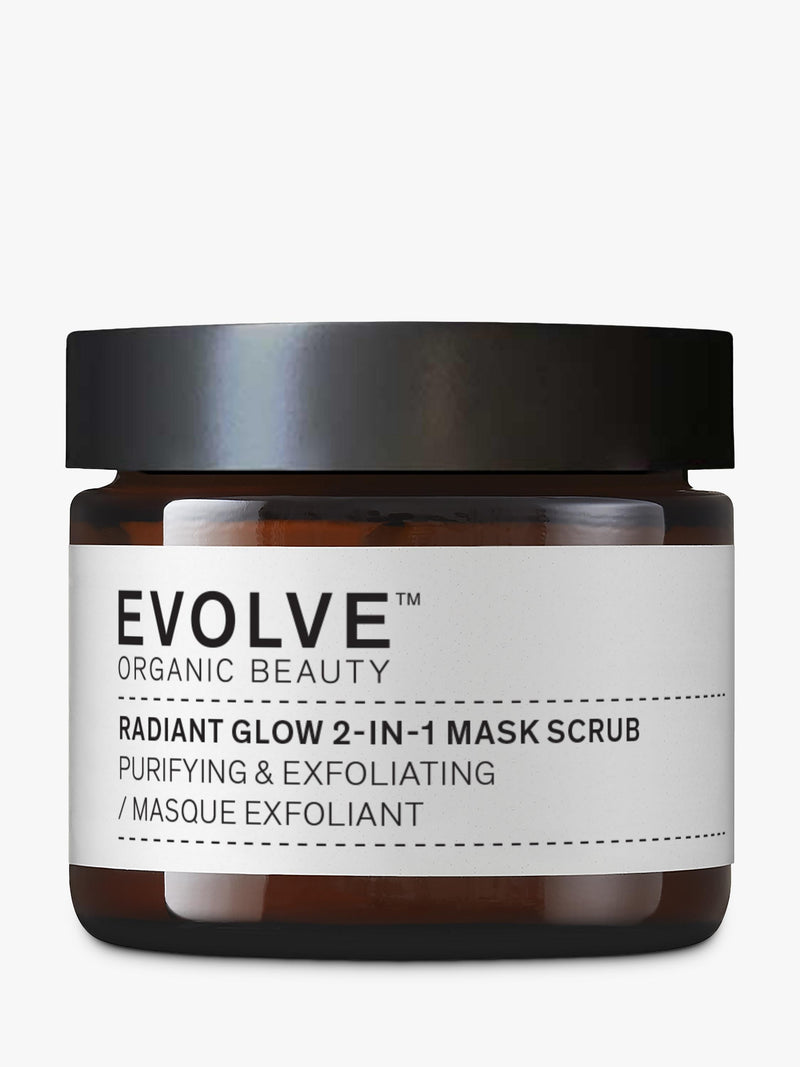 Evolve Organic Beauty Radiant Glow 2-in-1 Mask Scrub 60ml - British product