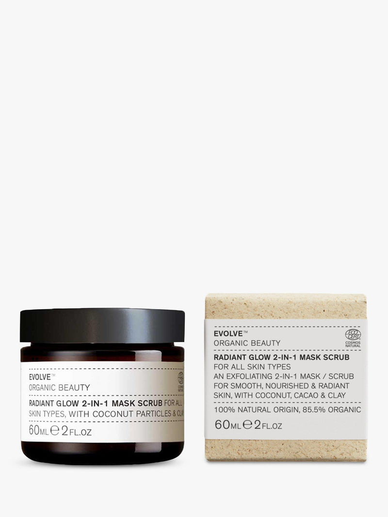 Evolve Organic Beauty Radiant Glow 2-in-1 Mask Scrub 60ml - British product